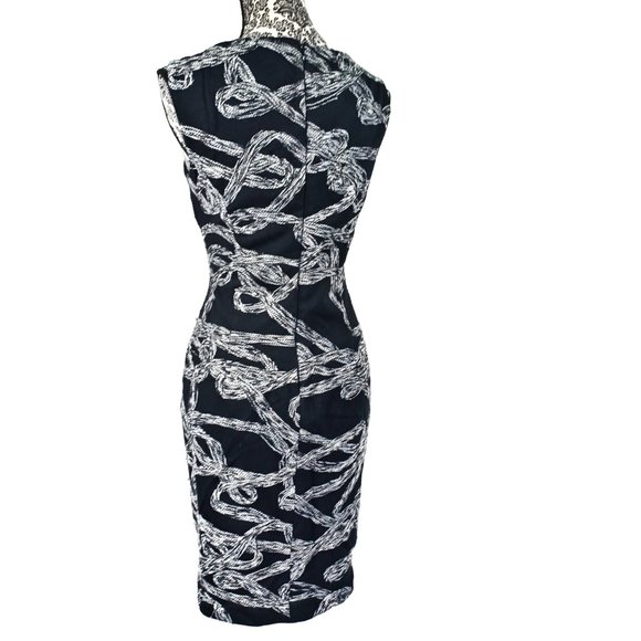 CACHE Sleeveless Embroidered Scroll Pattern Stretch Sheath Dress 10 - Picture 5 of 5